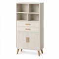 Bokhylla med öppna förvaringsfack – beige