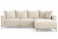 Soffa med förlängd schäslongdel – beige