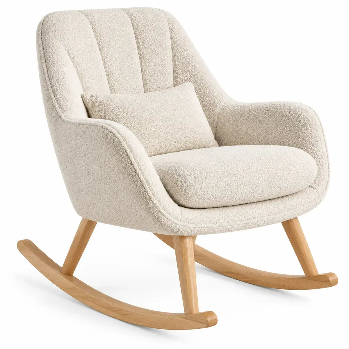 Gungstol med armstöd och svängda medar – beige/brun