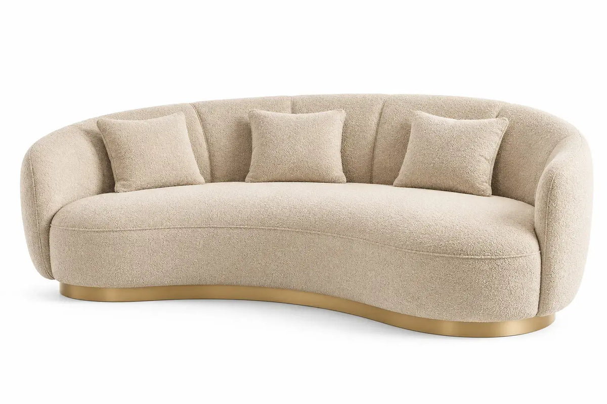 Soffa med ryggstöd för vardagsrummet – beige